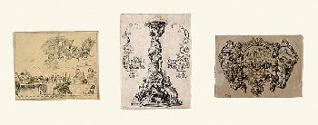 Adolph von Menzel - 4 Bll.: 1 Briefkopf und 3 verschiedene Karten
