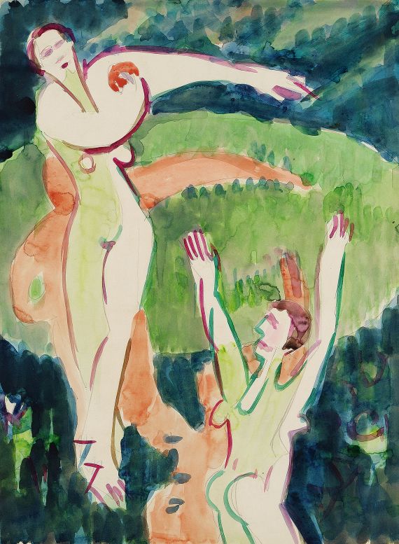 Ernst Ludwig Kirchner - Ballspielende Akte