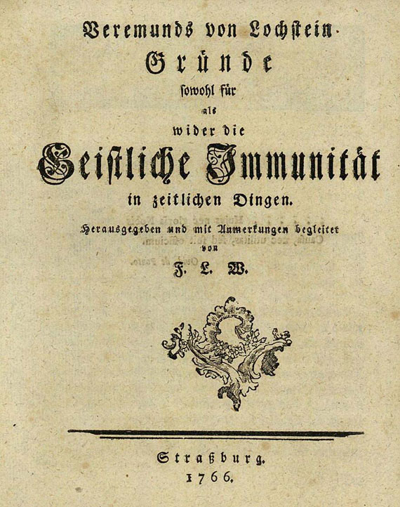 Osterwaldt, P. - Geistliche Immunität. 1766