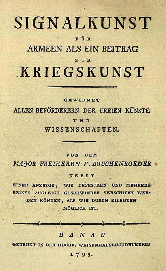 Bouchenroeder, W. G. F. von - Signalkunst für Armeen. 1795.