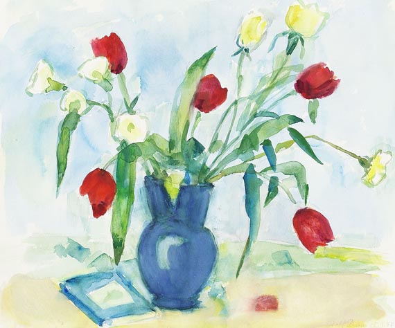 Rolf Diener - Tulpen in blauer Vase
