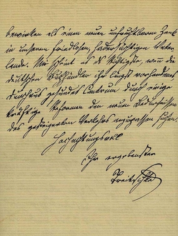 Heinrich Treitschke - 1 Autograph. 1884