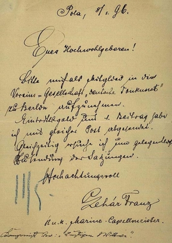 Franz Lehár - 1 Autograph