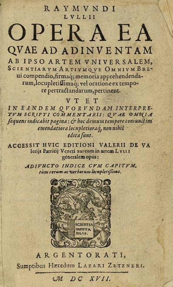 Raymundus Lullus - Lullus, Opera Ea. 1617