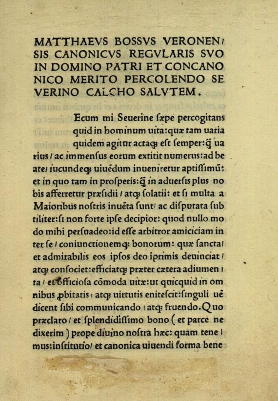 Matthaeus Bossus - De instituendo sapi. 1495