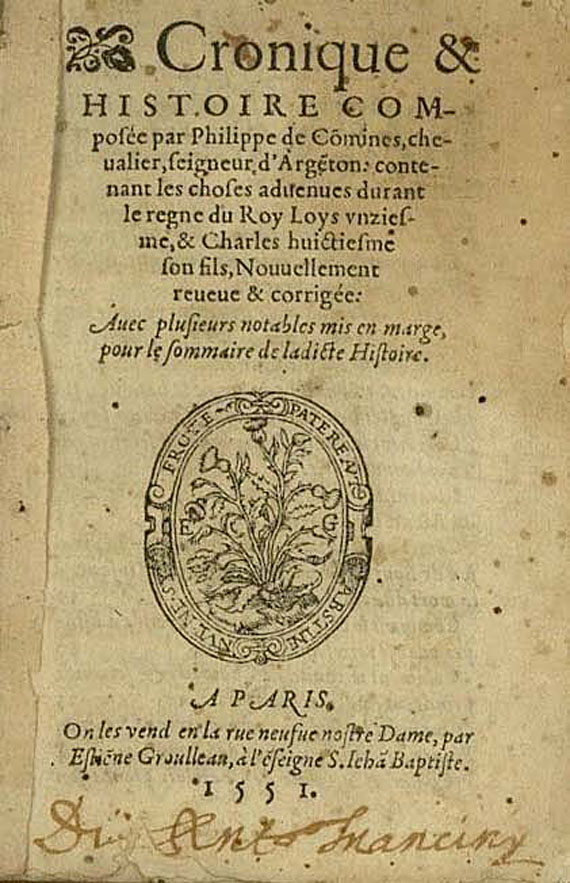Phillipe de Commines - Cronique & histoire. 1551 (31)