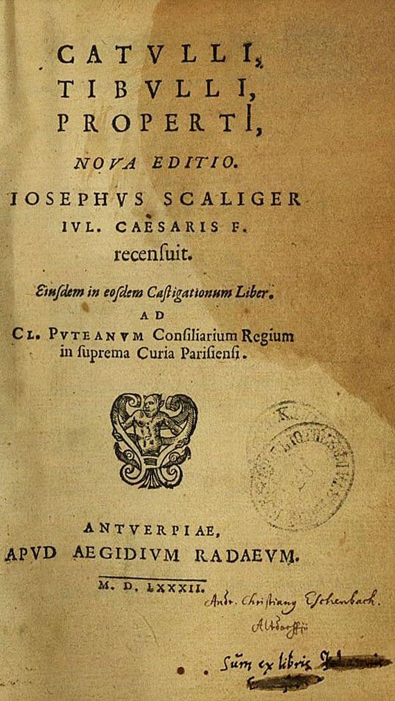 Gaius Valerius Catullus - Nova editio J. Saliger recensuit. 1582 (58)