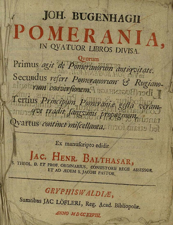 Johannes Micraelius - Pomerania. 1728.