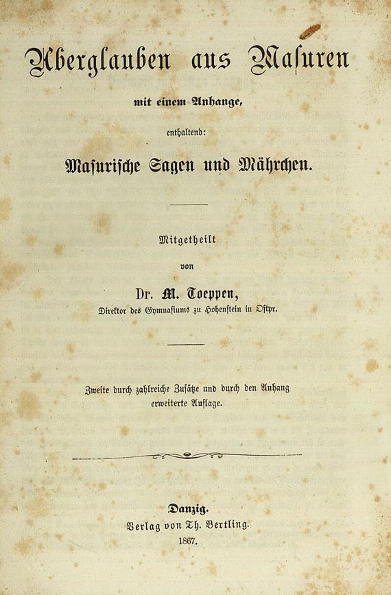 M. Toeppen - Aberglauben aus Masuren, 1867