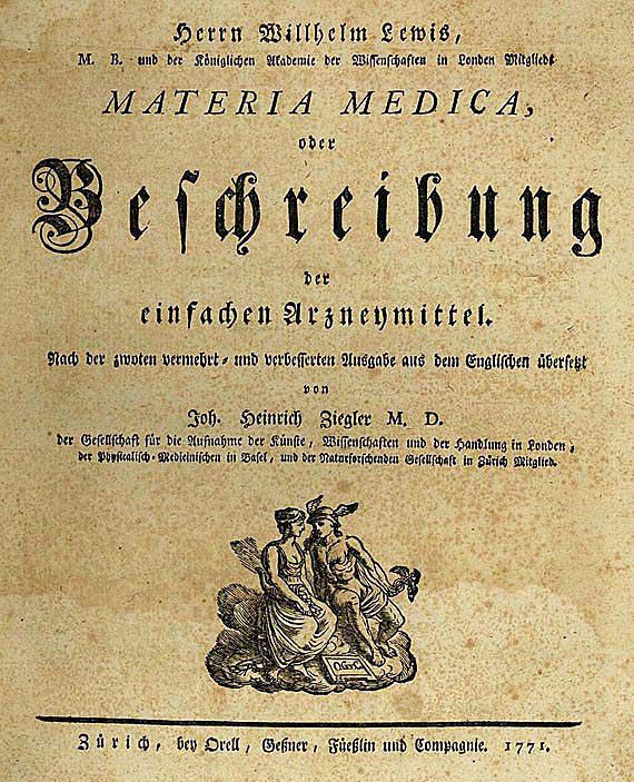 Wilhelm Lewis - Materia medica. 1771.