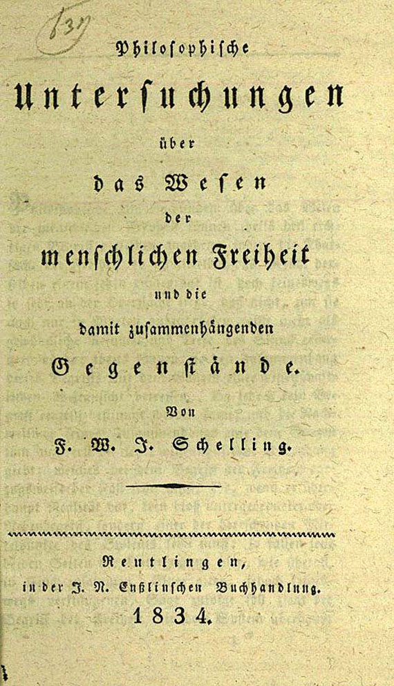 Friedrich Wilhelm Schelling - Untersuchungen (1834)