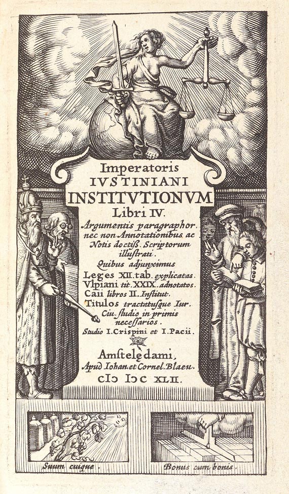  Justinianus - Institutionum, libri IV. 1642.