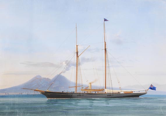 Antonio de Simone - Englische Dampfyacht im Golf von Neapel