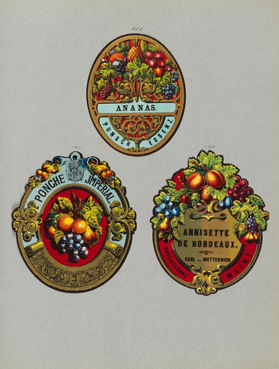   - Blümlein & Co., 5 Alben mit Wein-Etiketten. ca. 1858-70. - Weitere Abbildung