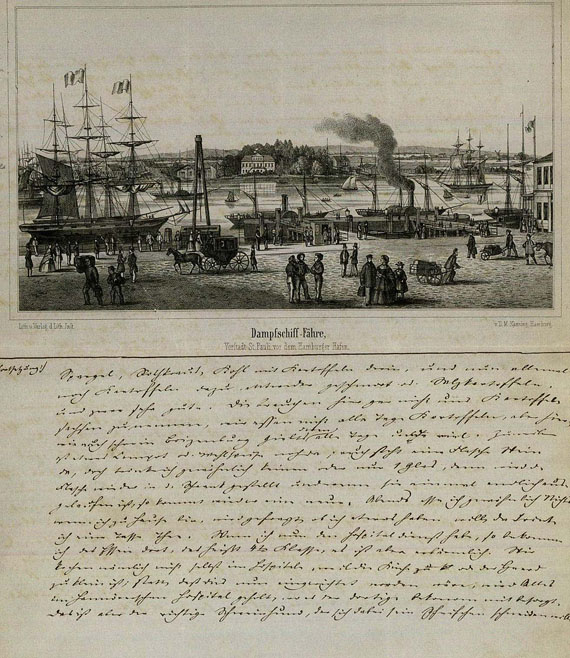 D. M. Kanning - Hamburg-Briefbögen. 1864. 6 Bögen.