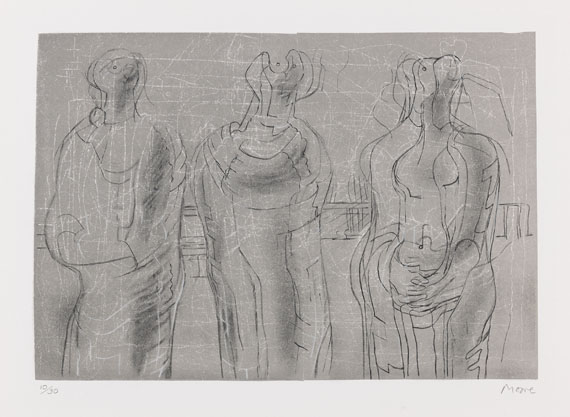 Henry Moore - Three cloaked figures