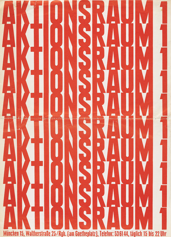   - Aktionsraum, Konvolut Hermann Nitsch, dabei 1 Plakat. 1969 - 1970. - Einband