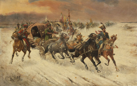 Adolf Baumgartner-Stoiloff - 2 Pendants: Kosakischer Reiterzug im Winter - Weitere Abbildung