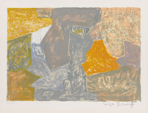 Serge Poliakoff - Composition jaune, rouge et grise