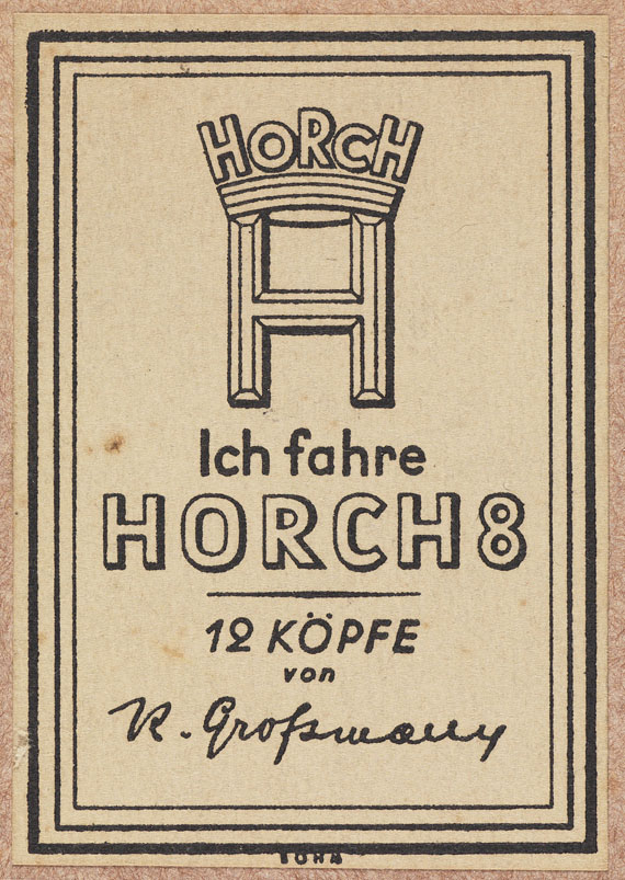Rudolf Grossmann - 12 Köpfe Prominenter Horchbesitzer. 1929. Widm.expl.