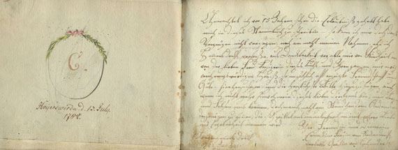  Album amicorum - Stammbuch Mitteldeutschland. 1742ff. - Dabei: Stammbuch Niedersachen (Th. von Reitzenstein). 1839ff.
