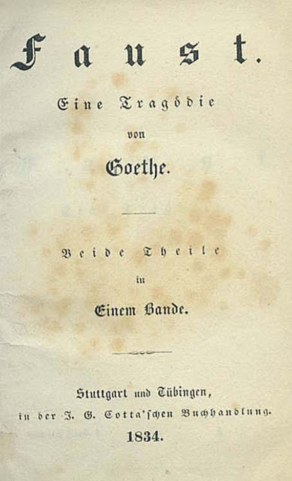 Johann Wolfgang von Goethe - Faust. 1834.