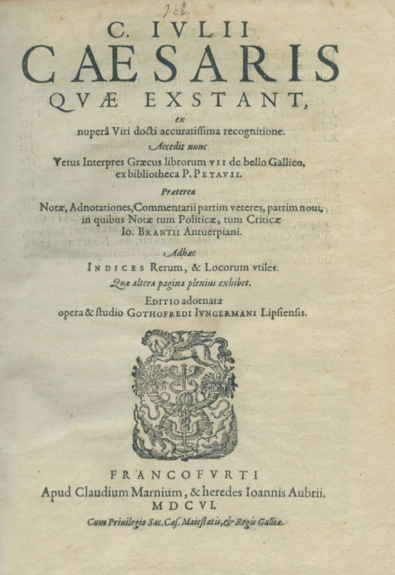 Caius Julius Caesar - Quae exstant. 1606.