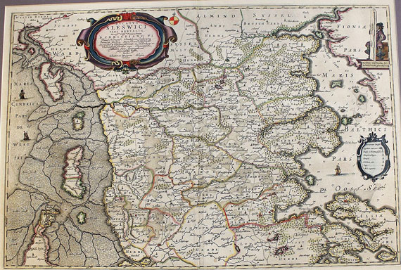  Schleswig-Holstein - 2 Bll. Schleswig, Hadersleben (J. Blaeu, aus Danckwerth). 1662ff.