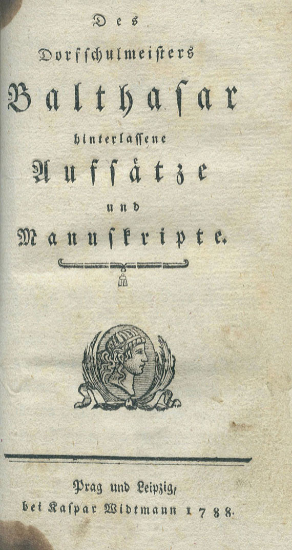 Dorfschulmeister Balthasar - Des Dorfschulmeisters Balthasar. 1788