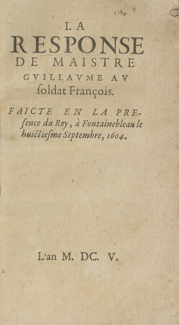 Maître Guillaume - La response de maistre Guillaume. 1605. - Weitere Abbildung