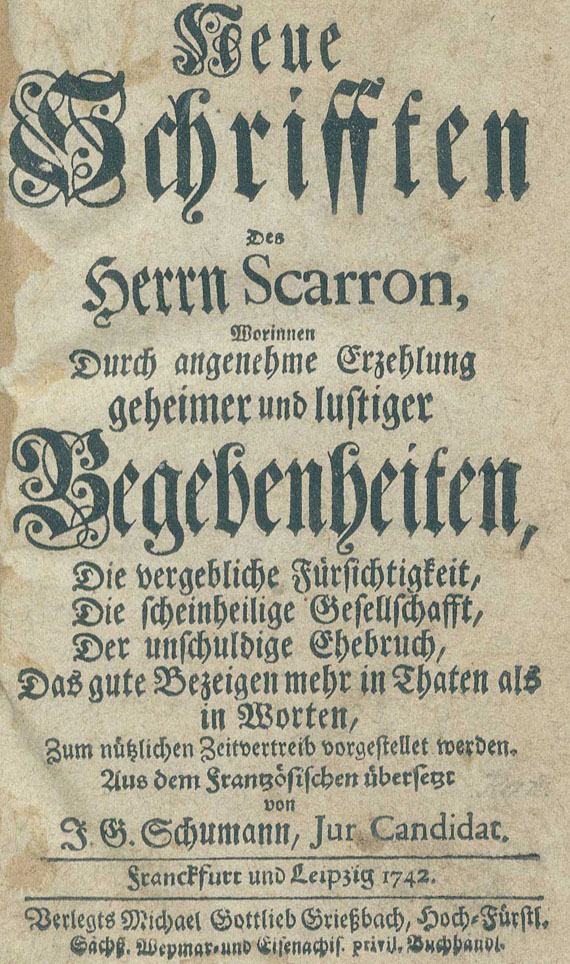 Paul Scarron - Schriften des Herrn Scarron.1742