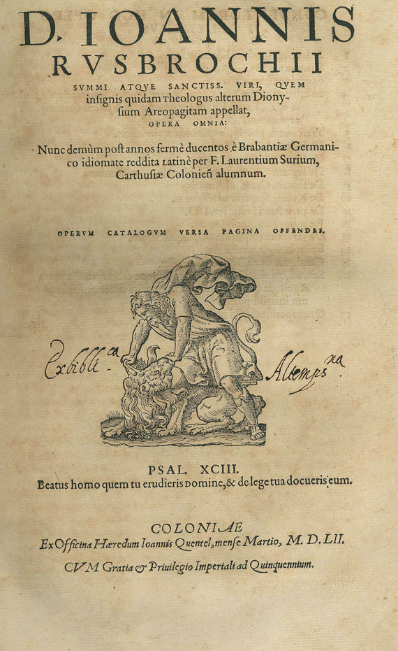 J. van Ruysbroeck - Opera. 1552
