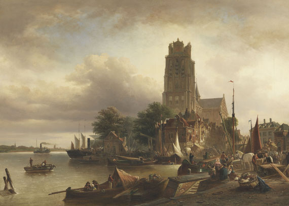 Elias van Bommel - Ansicht von Dordrecht mit der Grote Kerk
