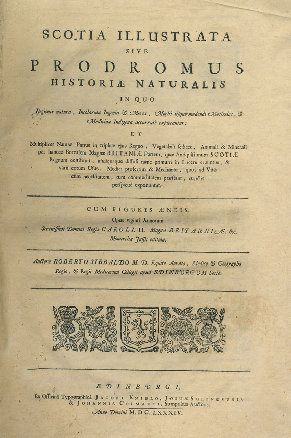 Robert Sibbald - Scotia Illustrata sive prodromus historiae naturalis.