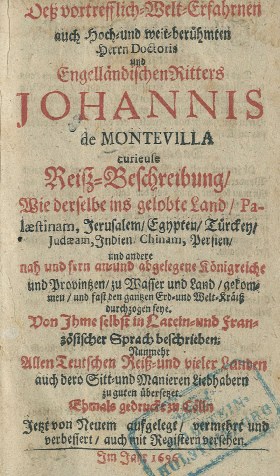 Johannes Mandeville - Reiß-Beschreibung.