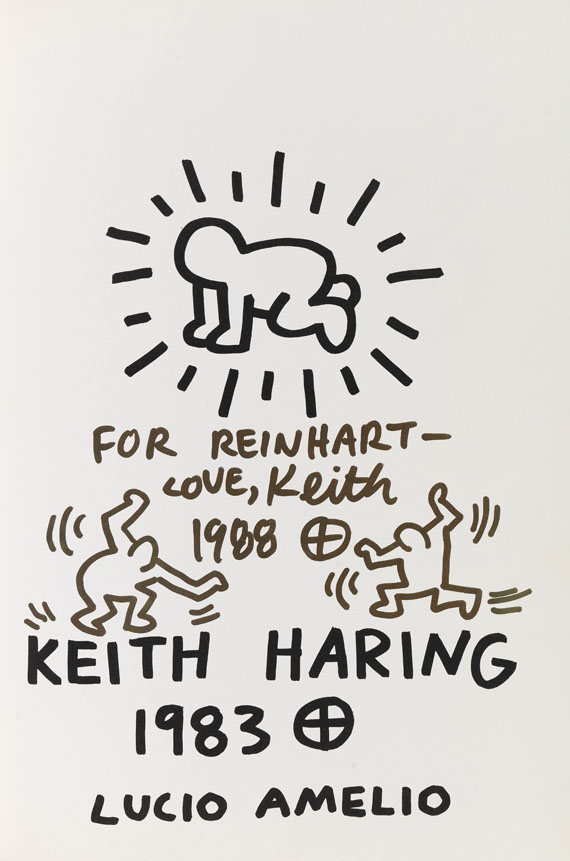 Keith Haring - Lucio Amelio. Mit Widmung und Orig.-Zeichnung.