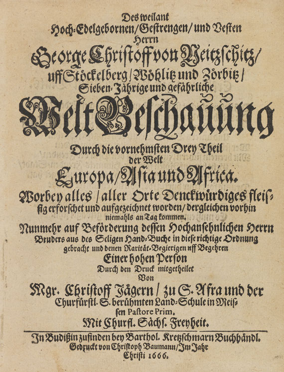 Georg Christoph von Neitzschitz - Welt-Beschauung