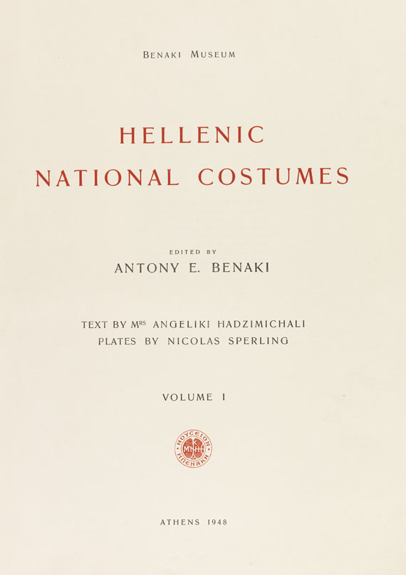   - Musee Benaki: Costumes nationaux helleniques, 2 Bde.