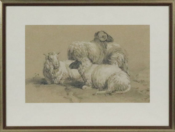 Benno R. Adam - Vier Schafe - Rahmenbild