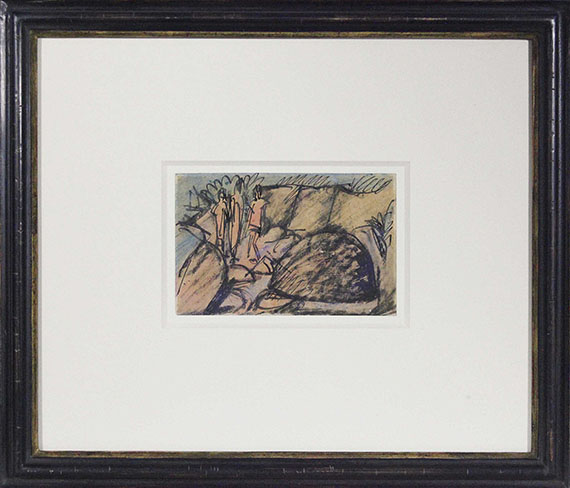 Ernst Ludwig Kirchner - Drei Figuren auf Fehmarn (Postkarte) - Rahmenbild
