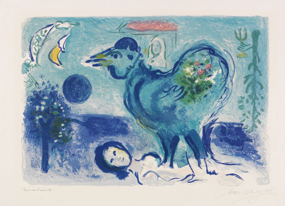 Marc Chagall - Paysage au Coq