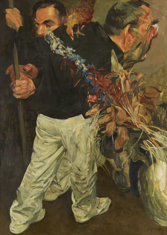 Grützke - Wanderer am Blumenstrauß