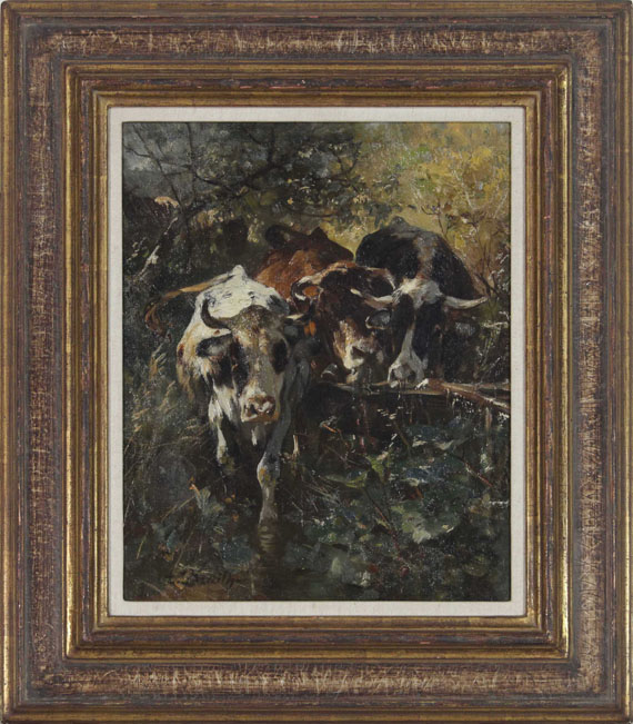 Anton Braith - Kühe in der Waldweide - Rahmenbild