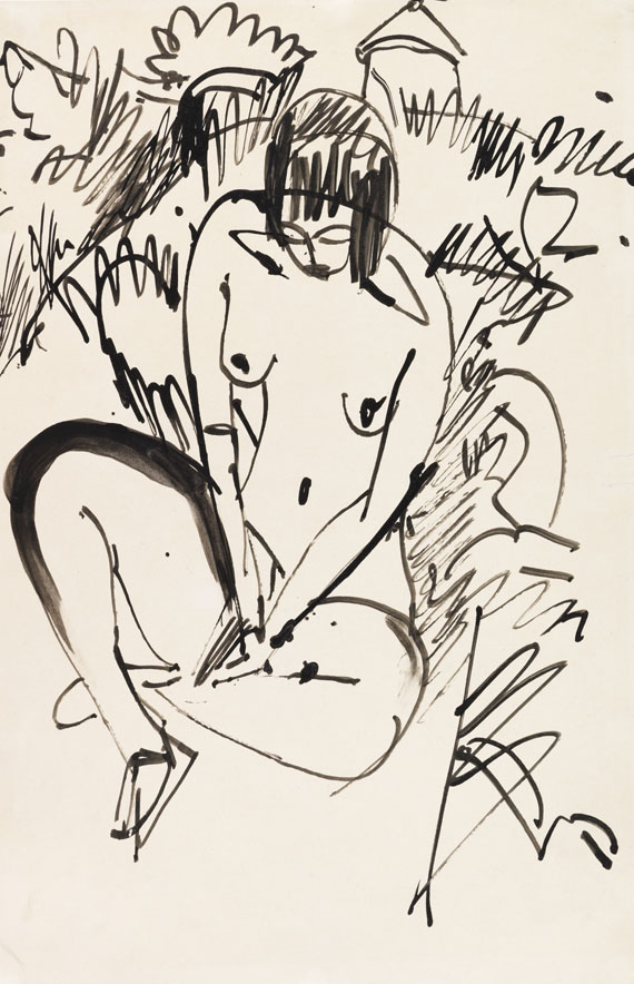 Ernst Ludwig Kirchner - Sitzende in Dünen - Fehmarn