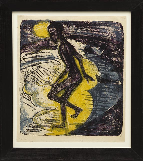 Ernst Ludwig Kirchner - Ins Meer Schreitender (Hans Gewecke) - Rahmenbild